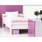 Preview: Flexa Basic Trendy Einzelbett + Sicherung hinten, weiß/pink
