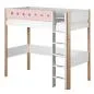 Preview: Flexa White Hochbett 90x190 gerade Leiter in weiß/birke/rosa Preview: Flexa White Hochbett 90x190 gerade Leiter in weiß/birke/rosa