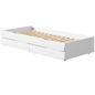 Preview: White Ausziehbett 90x200 mit 2 Schübe weiß/birke Preview: White Ausziehbett 90x200 mit 2 Schübe weiß/birke