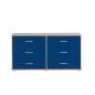 Preview: Flexa Classic Kommode mit 6 Schubladen in natur/blau/blau