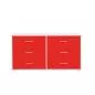 Preview: Flexa Classic Kommode mit 6 Schubladen in weiß/rot/rot