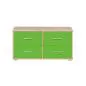Preview: Flexa Classic Kommode mit 4 Schubladen in natur/grün/grün