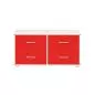 Preview: Flexa Classic Kommode mit 4 Schubladen in weiß/rot/rot