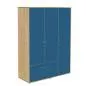 Preview: Schrank 3 Türen 2 Schübe Kiefer/Nordic Blue Preview: Schrank 3 Türen 2 Schübe Kiefer/Nordic Blue