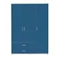 Preview: Kleiderschrank 3 Türen 2 Schübe Kieferweiß/Nordic Blue Preview: Kleiderschrank 3 Türen 2 Schübe Kieferweiß/Nordic Blue