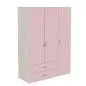 Preview: Kleiderschrank 3 Türen 2 Schübe Kieferweiß/Rosa Preview: Kleiderschrank 3 Türen 2 Schübe Kieferweiß/Rosa