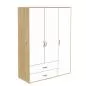 Preview: Kleiderschrank 3 Türen 2 Schübe Kiefer/Lack weiß Preview: Kleiderschrank 3 Türen 2 Schübe Kiefer/Lack weiß
