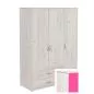 Preview: Flexa Classic Kleiderschrank 3 Türen, 2 Schubladen weiß/rosa
