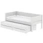 Preview: White Ausziehbett 90x190 mit 2 Schübe weiß/birke Preview: White Ausziehbett 90x190 mit 2 Schübe weiß/birke
