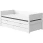 Preview: White Einzelbett 90x200 + Gästeb. + 2 Schübe weiß Preview: White Einzelbett 90x200 + Gästeb. + 2 Schübe weiß