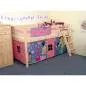 Preview: Flexa Basic Trendy Spielbett schräge L., nat/pink Pop girls