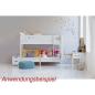 Preview: Flexa White Etagenbett 90x190 gerade Leiter in birke/grau Preview: Flexa White Etagenbett 90x190 gerade Leiter in birke/grau