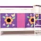 Preview: Flexa Basic Trendy 4-tlg. Vorhang 74 cm, pink/lila Blumen