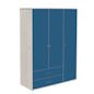Preview: Kleiderschrank 3 Türen 2 Schübe Kieferweiß/Nordic Blue Preview: Kleiderschrank 3 Türen 2 Schübe Kieferweiß/Nordic Blue