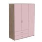Preview: Kleiderschrank 3 Türen 2 Schübe Terra/Rosa Preview: Kleiderschrank 3 Türen 2 Schübe Terra/Rosa