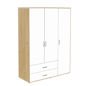 Preview: Kleiderschrank 3 Türen 2 Schübe Kiefer/Lack weiß Preview: Kleiderschrank 3 Türen 2 Schübe Kiefer/Lack weiß