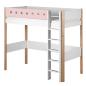 Preview: Flexa White Hochbett 90x200 gerade Leiter in weiß/birke/rosa Preview: Flexa White Hochbett 90x200 gerade Leiter in weiß/birke/rosa