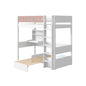 Preview: Flexa White Hochbett CASA 90x190 gerade Leiter in Weiß/Rosa Preview: Flexa White Hochbett CASA 90x190 gerade Leiter in Weiß/Rosa