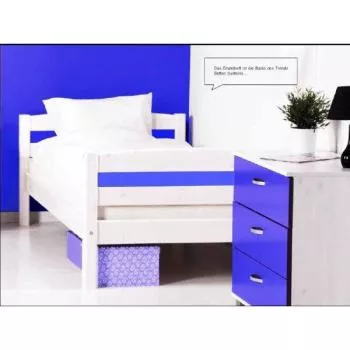 Flexa Basic Trendy Einzelbett 90x200 cm, weiß/blau