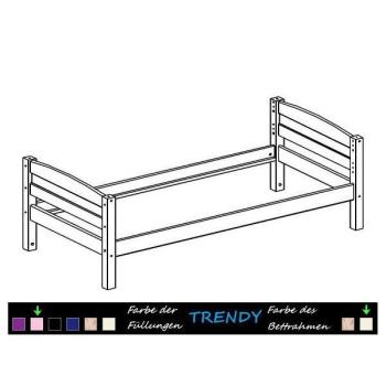 Flexa Basic Trendy Einzelbett 90x200 cm, weiß/pink