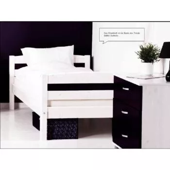 Flexa Basic Trendy Einzelbett 90x200 cm, weiß/schwarz