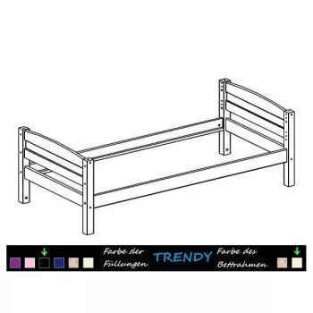 Flexa Basic Trendy Einzelbett 90x200 cm, weiß/schwarz
