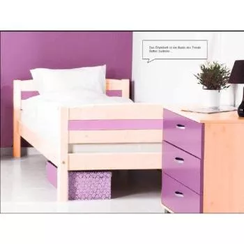 Flexa Basic Trendy Einzelbett 90x200 cm, natur/pink