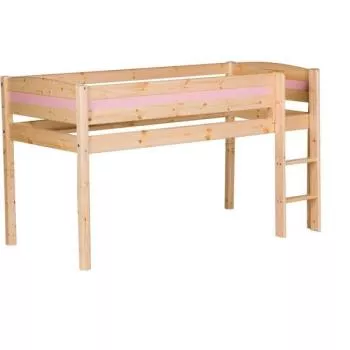 Flexa Basic Trendy Spielbett gerade Leiter, natur/pink