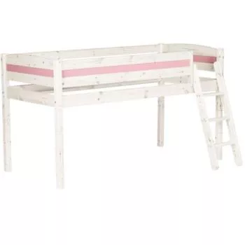 Flexa Basic Trendy Spielbett schräge Leiter, weiß/pink