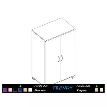 Trendy Kleiderschrank 2 Türen, natur/blau