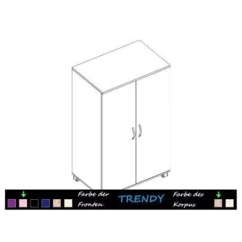 Trendy Kleiderschrank 2 Türen, natur/pink