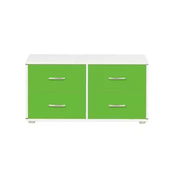 Flexa Classic Kommode mit 4 Schubladen in weiß/grün/grün