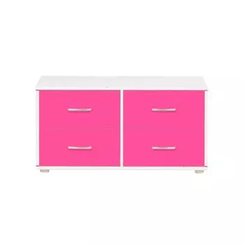 Flexa Classic Kommode mit 4 Schubladen in weiß/rosa/rosa