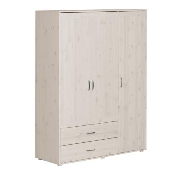 Flexa Classic Kleiderschrank 3 Türen, 2 Schubladen weiß/lila