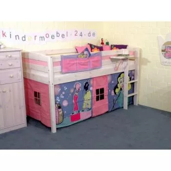 Flexa Basic Trendy Spielbett gerade L., weiß/pink Pop girls