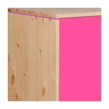 Flexa Classic Schrank 3 Türen, 2 Schubladen natur/rosa
