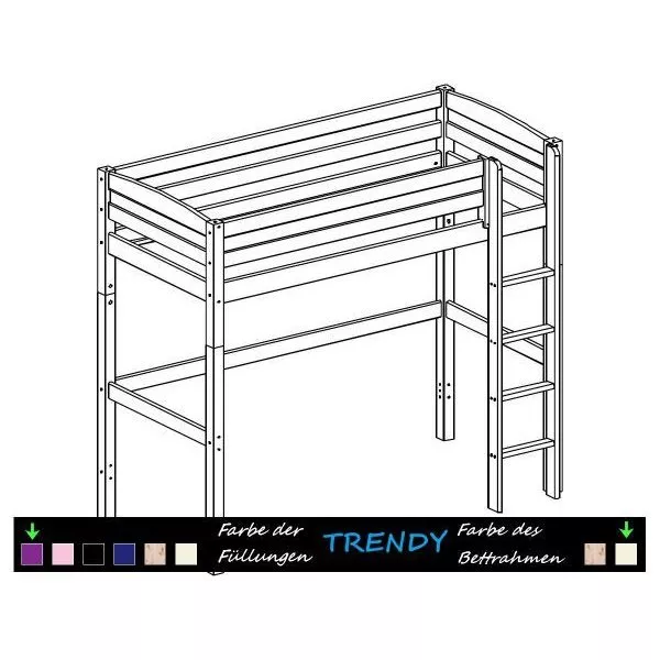 Flexa Basic Trendy Hochbett Gerade L, Your Zone Twin Loft Bed Instructions