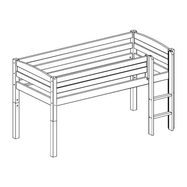 Flexa Basic Trendy Spielbett gerade L., weiß/blau Weltall