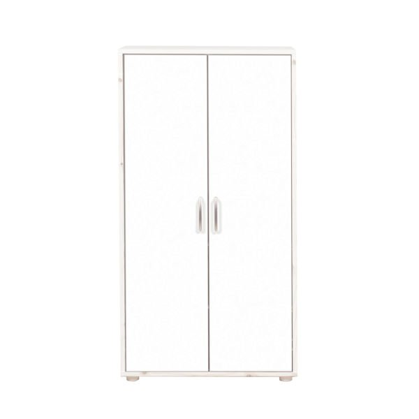 Kleiderschrank 2 Türen Kieferweiß/Lack weiß