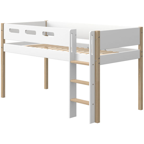 Flexa Nor Spielbett gerade Leiter 90x200 Eiche / White