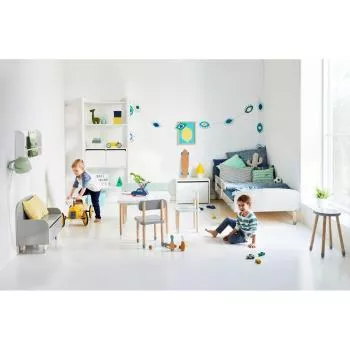 Flexa Dots Kinder-Stuhl eckig Light Blue