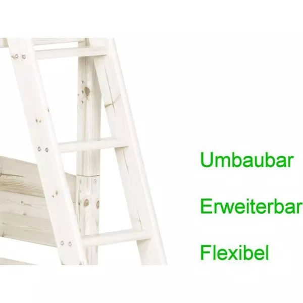 Flexa Basic Trendy Spielbett schräge Leiter, weiß/lila