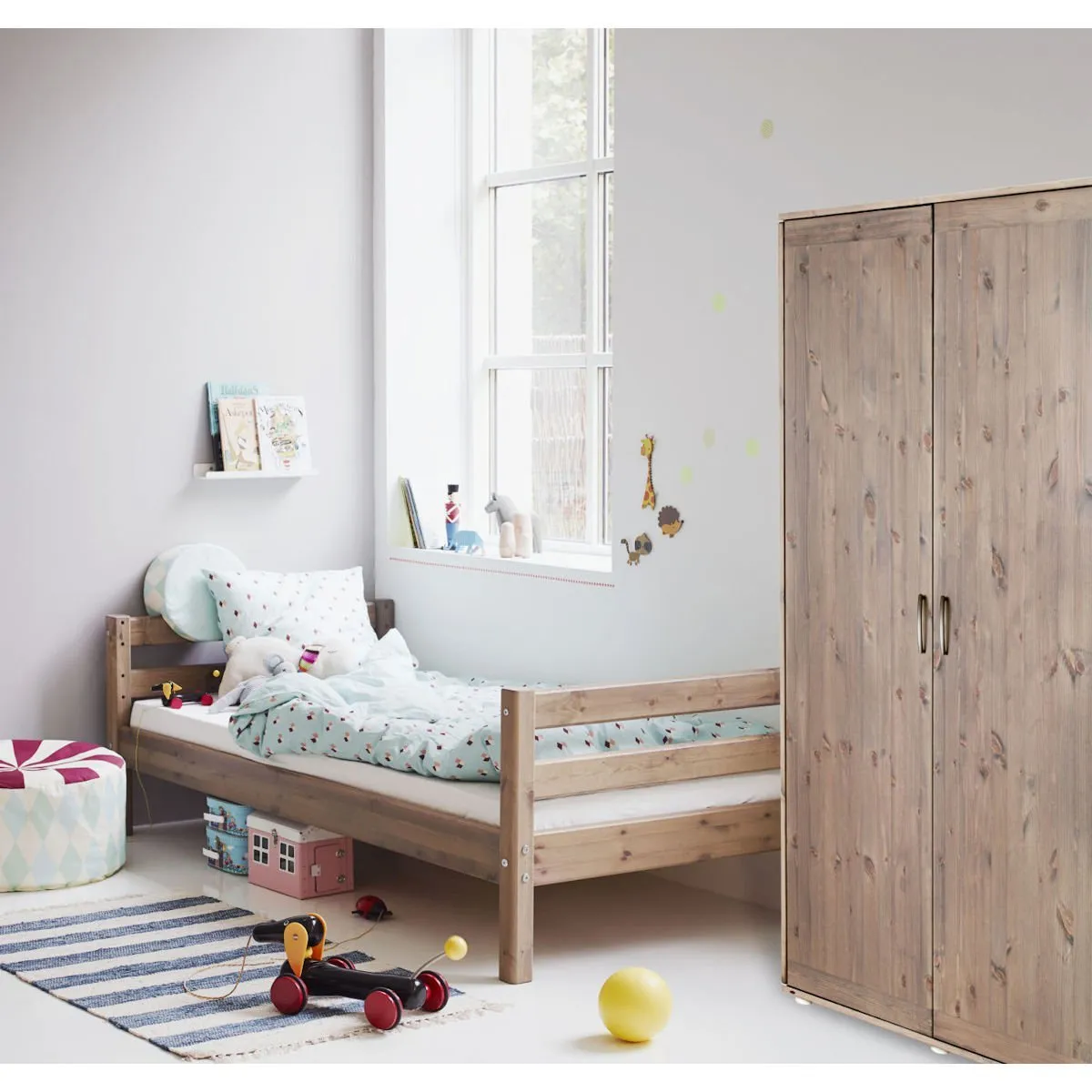 Flexa Niedriger Kleiderschrank grau/grau/weiß