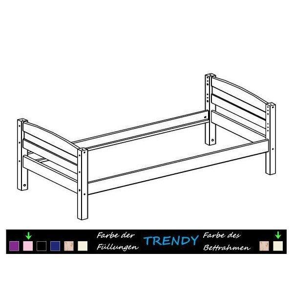 Flexa Basic Trendy Einzelbett 90x200 cm, weiß/pink