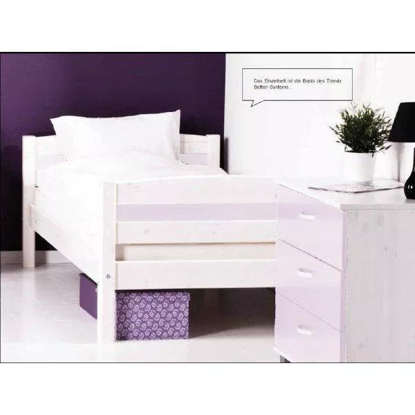Flexa Basic Trendy Einzelbett 90x200 cm, weiß/weiß