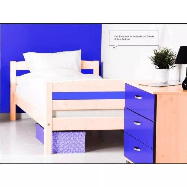 Flexa Basic Thuka Trendy Einzelbett 90x200 cm, natur/blau