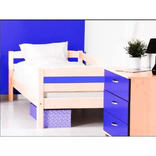 Flexa Basic Thuka Trendy Einzelbett + Sicherung hinten, natur/blau