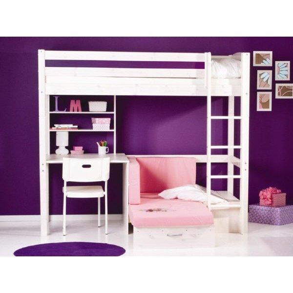 Flexa Basic CASA-Trendy Hochbett gerade Leiter, weiß/lila Flexa Basic CASA-Trendy Hochbett gerade Leiter, weiß/lila