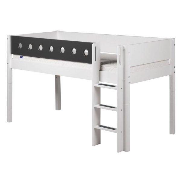 Flexa White Spielbett 90x190 gerade Leiter in weiß/grau Flexa White Spielbett 90x190 gerade Leiter in weiß/grau