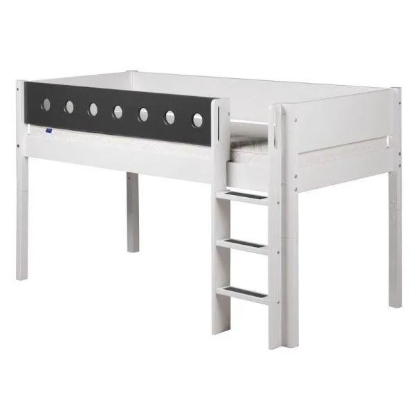 Flexa White Spielbett 90x190 gerade Leiter in weiß/grau Flexa White Spielbett 90x190 gerade Leiter in weiß/grau